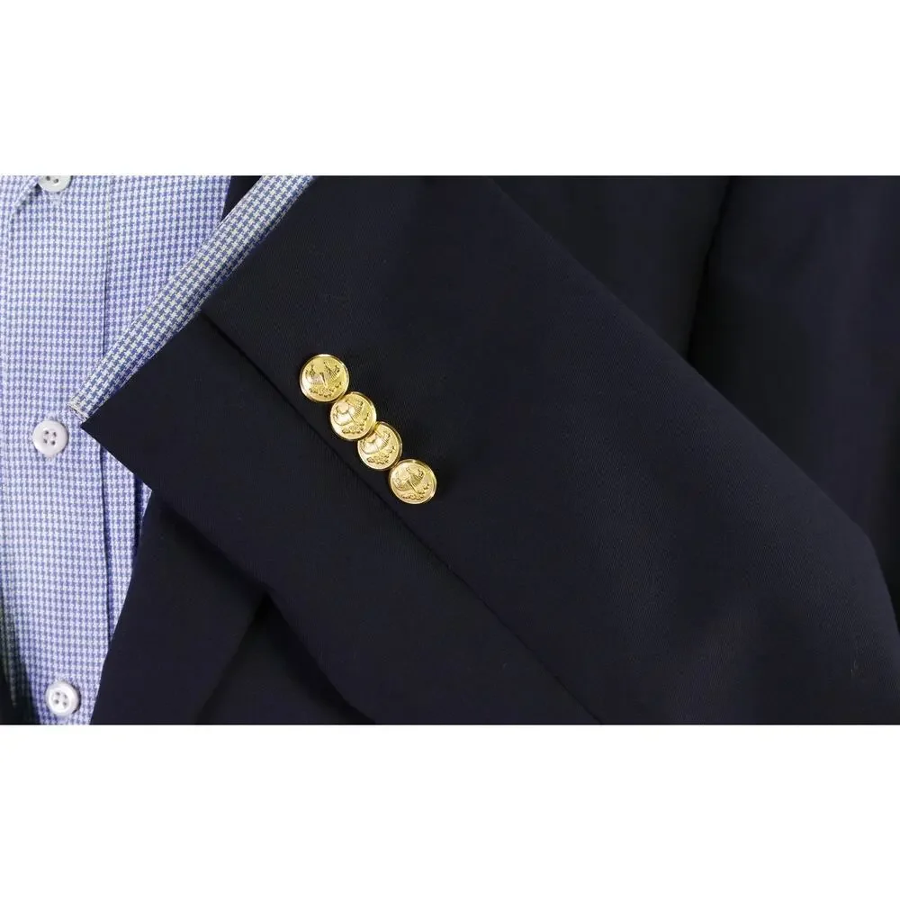 Brooks Brothers Navy Blue Gold Metal Buttons 2-Btn Wool Blazer Jacket 43R 42R